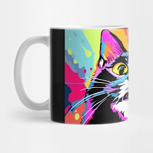 Black cat in pop art style Mug